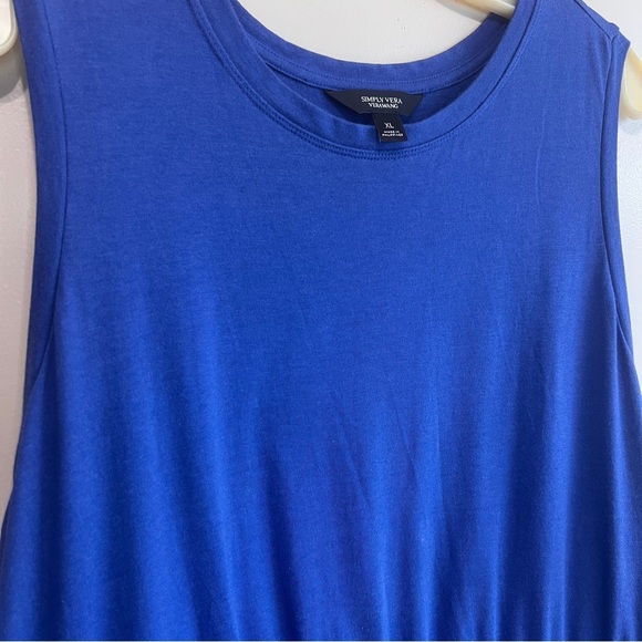 Simply Vera Vera Wang Blue and Black Midi Dress Size XL EUC - Picture 2 of 9